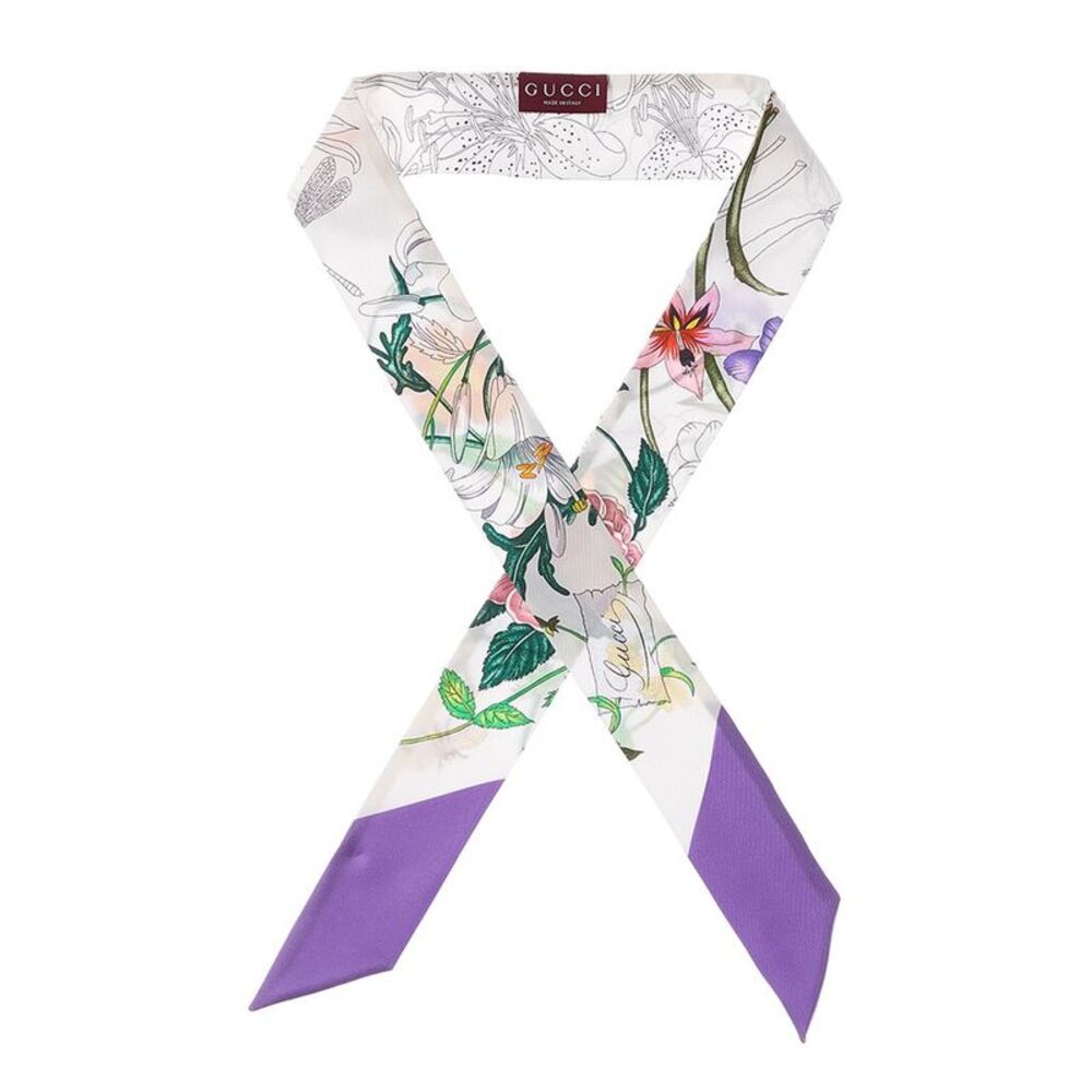 Gucci Printed Silk Twill Ribbon Scarf